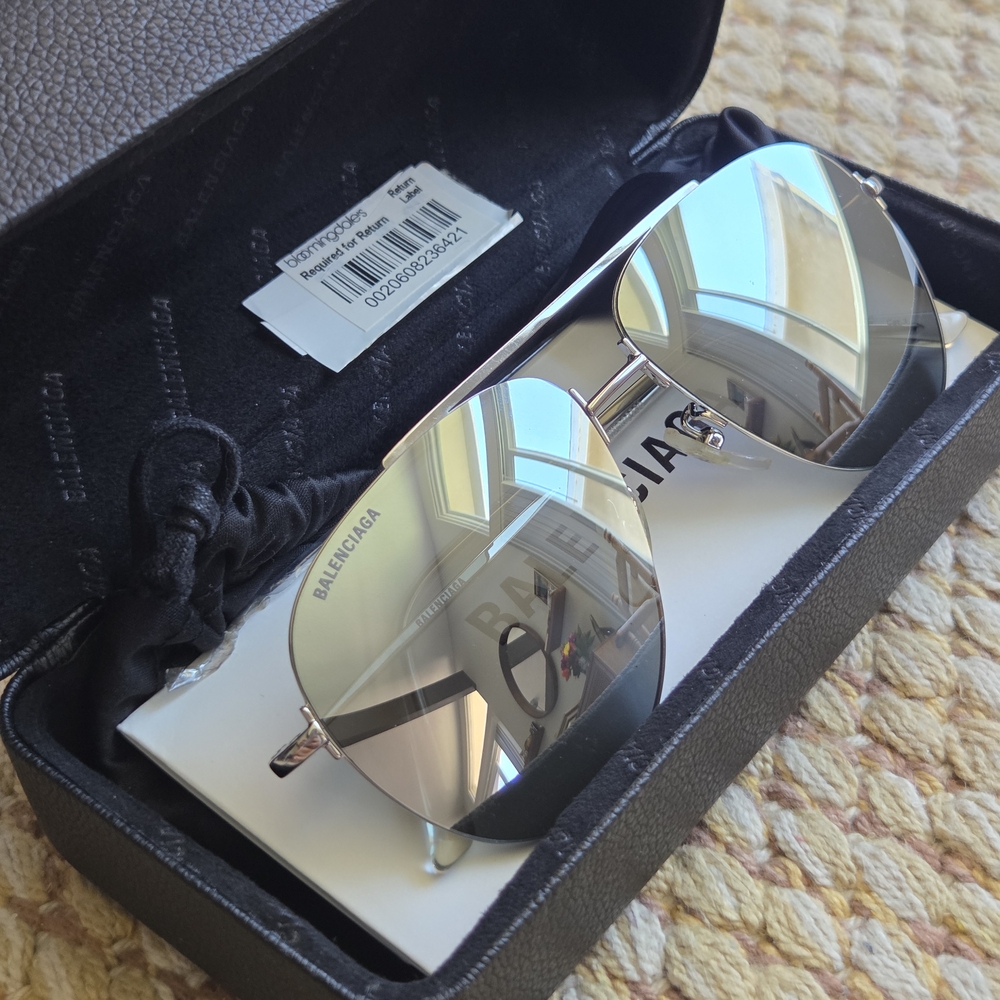 Balenciaga Metallic Aviator Sunglasses